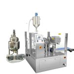 Automaatne eelnevalt valmistatud kotitäite tihendi pakend koos kolvitäitega vedeliku ja pasta jaoks