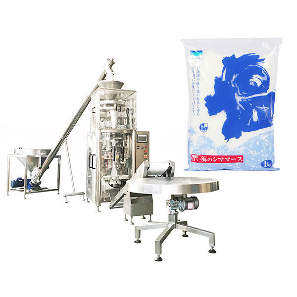 Vertikaalne vorm täitke tihendusmasin mahutikumbriga soola jaoks