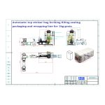 Automaatne lameda põhjaga kott koos ülemise kleebise kotiga, mis moodustab täidise sulgemise pakendi pakkimisliini tellib meie klient